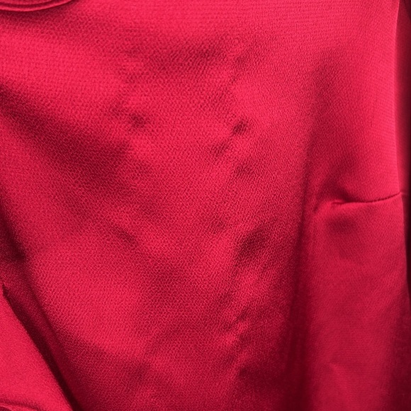 Vince Camuto Scarlet Red Silky Ruffle V-Neck Festive Classic Top Size 1X - Picture 4 of 9